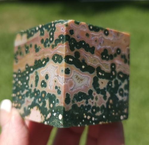 Ocean jasper cube - ocean, vein